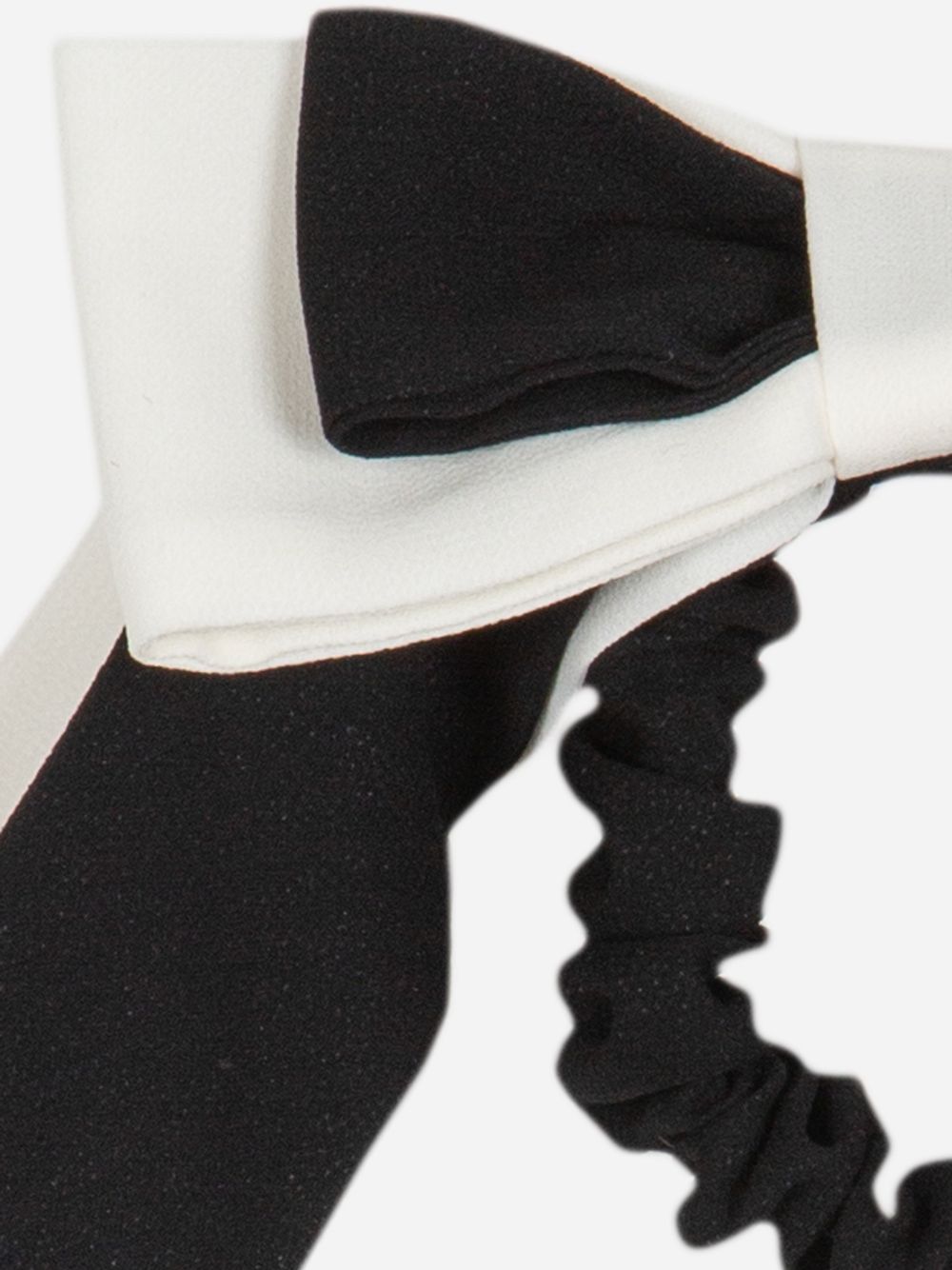 Black and white chiffon hair bow