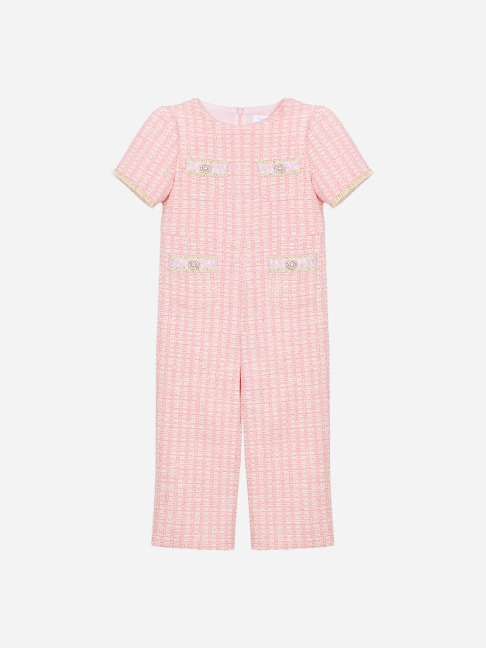 Pink tweed jumpsuit