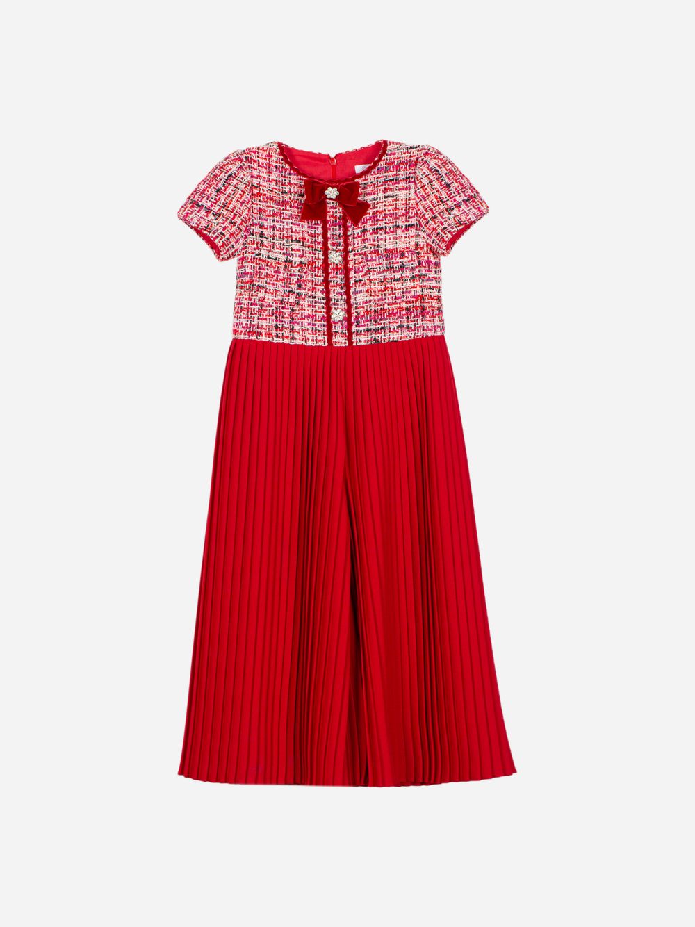 Red tweed jumpsuit