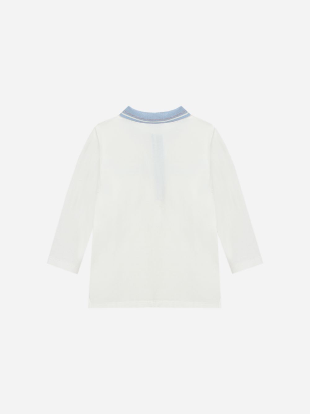 Ecru polo with blue collar