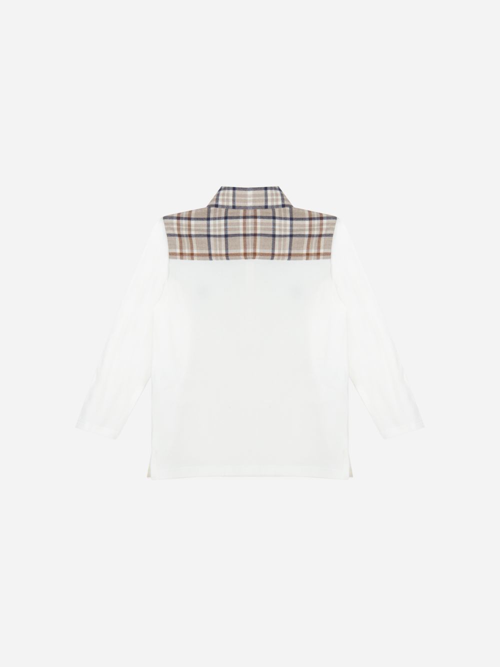 Ecru and checks polo