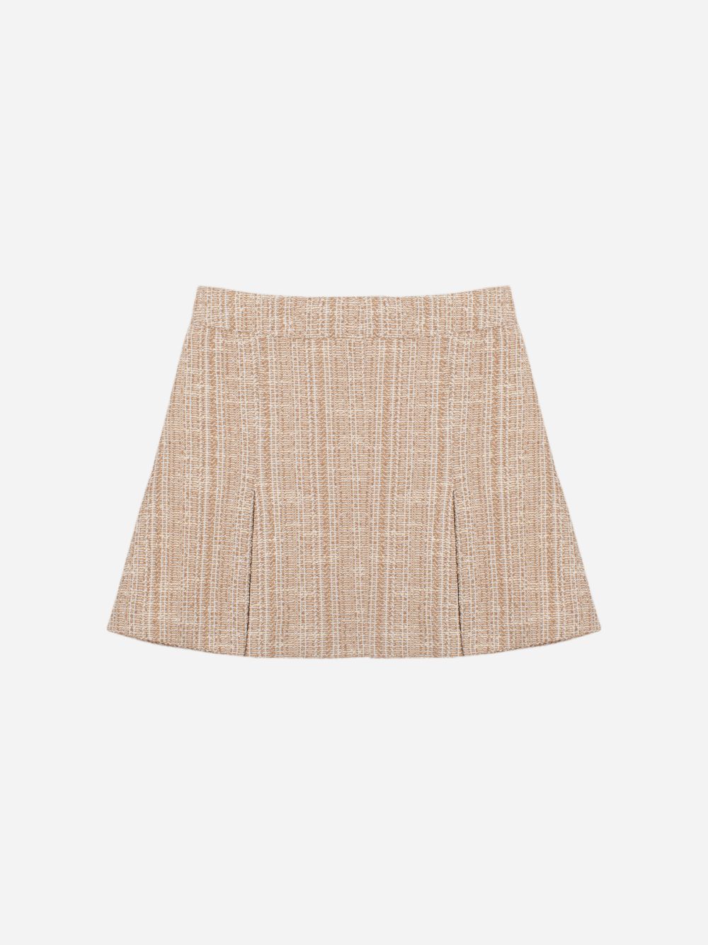 Pleated beige tweed skirt