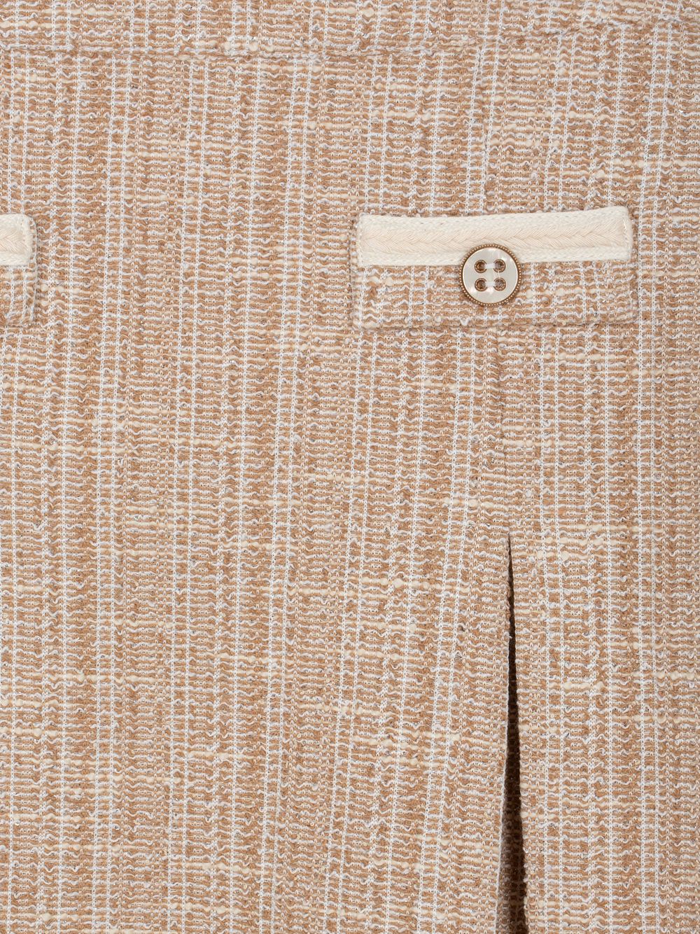 Pleated beige tweed skirt