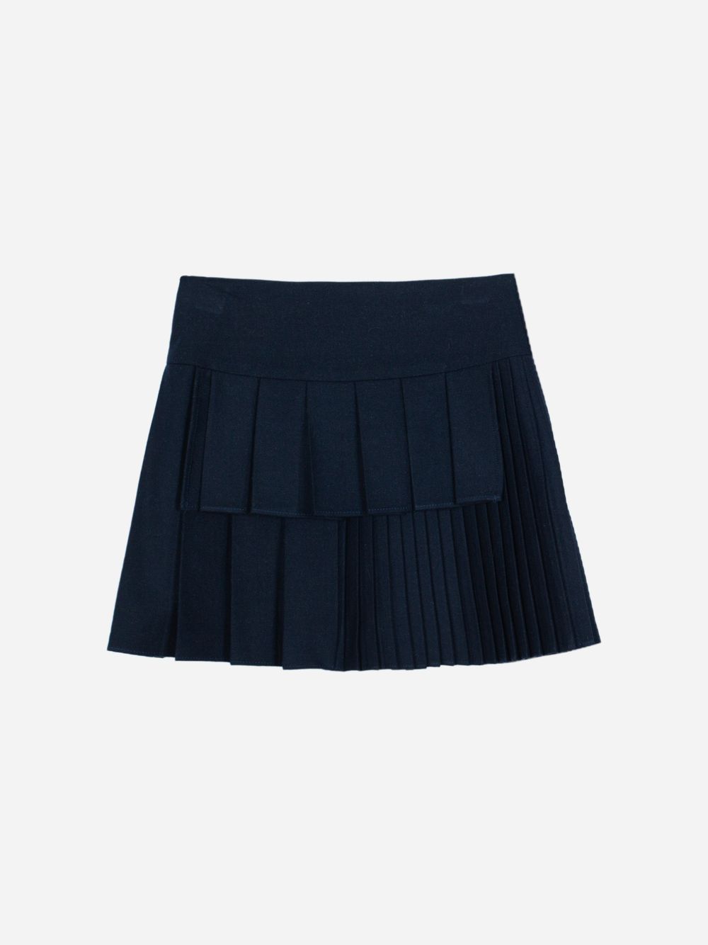 Navy Blue pleated flannel skirt