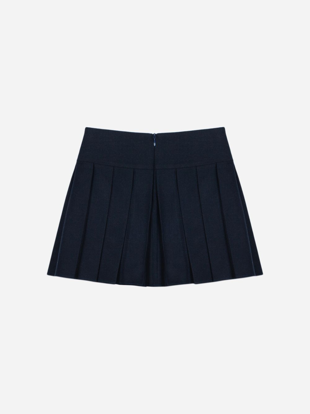 Navy Blue pleated flannel skirt