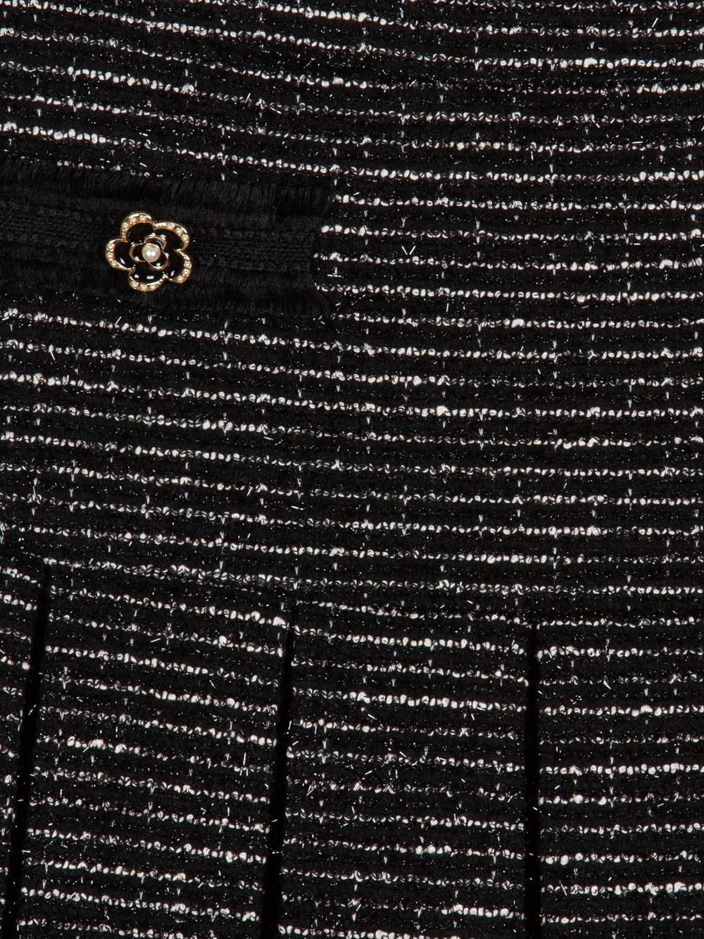 Black tweed pleated skirt