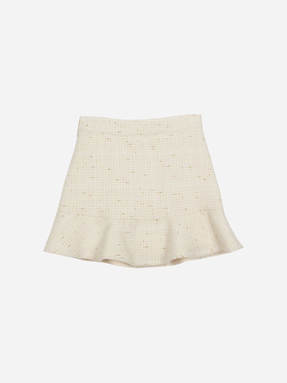 Ecru and gold tweed lurex skirt