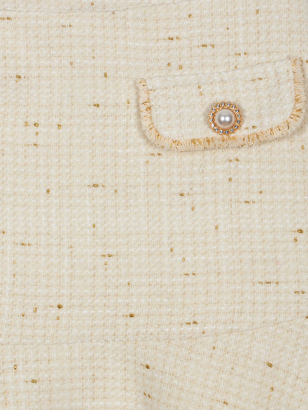 Ecru and gold tweed lurex skirt