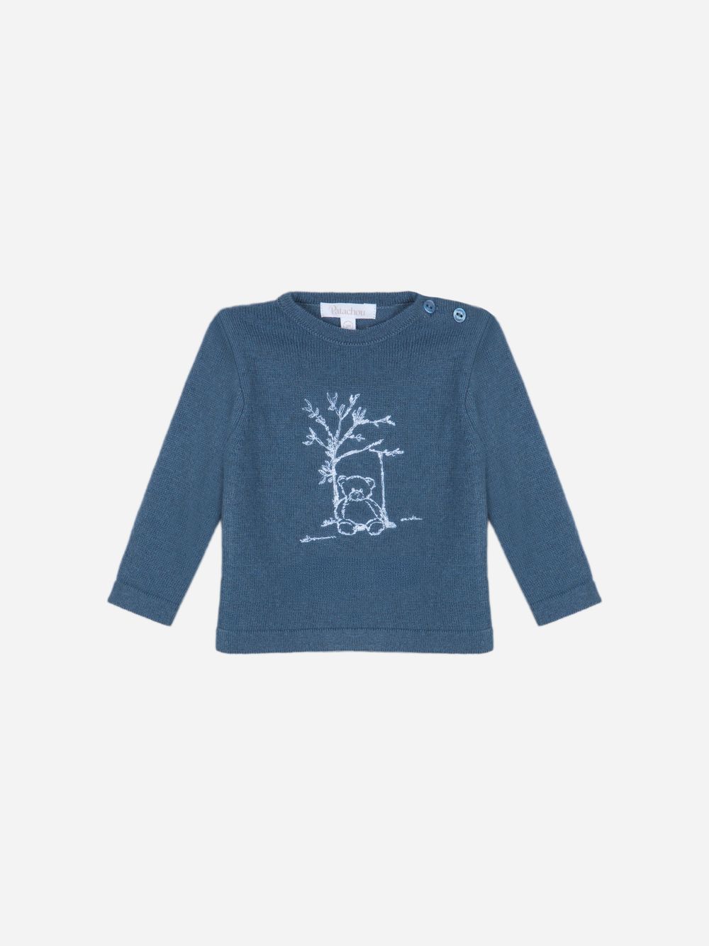 Indigo Blue knit bear sweater