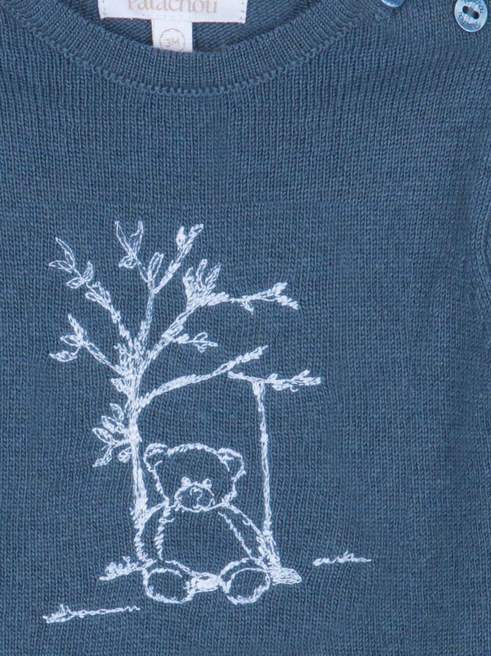 Indigo Blue knit bear sweater