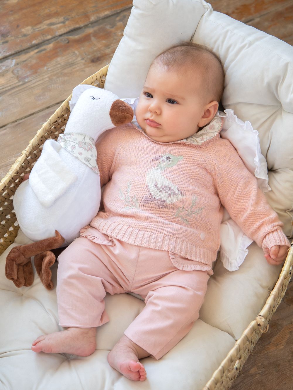 Pink knit goose sweater