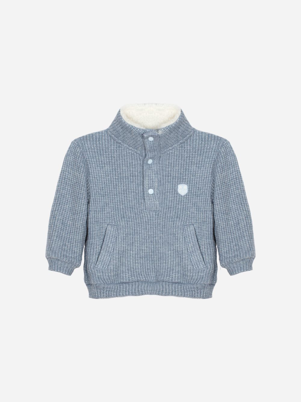 Melange blue mock neck sweater