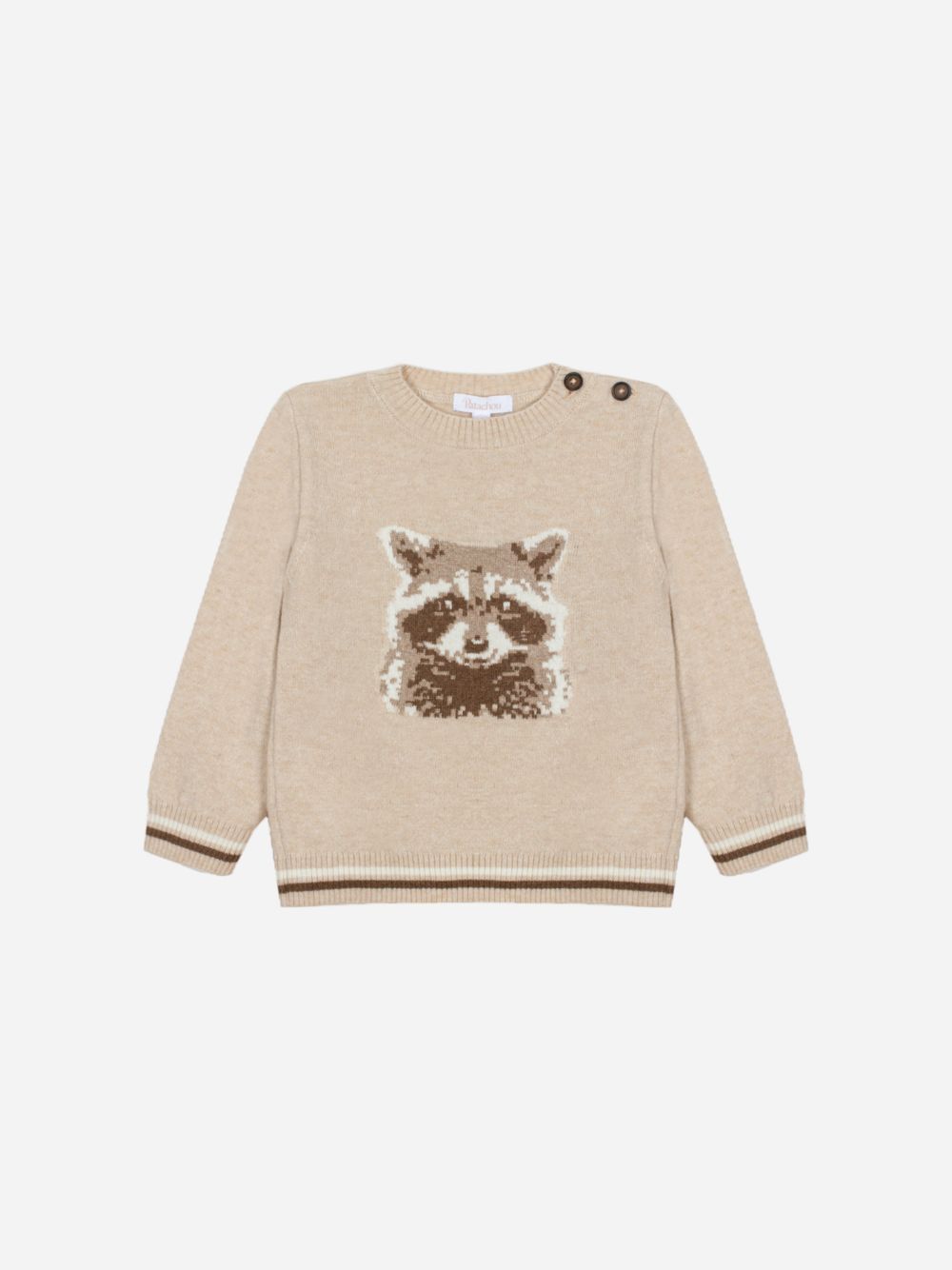 Beige melange raccoon sweater
