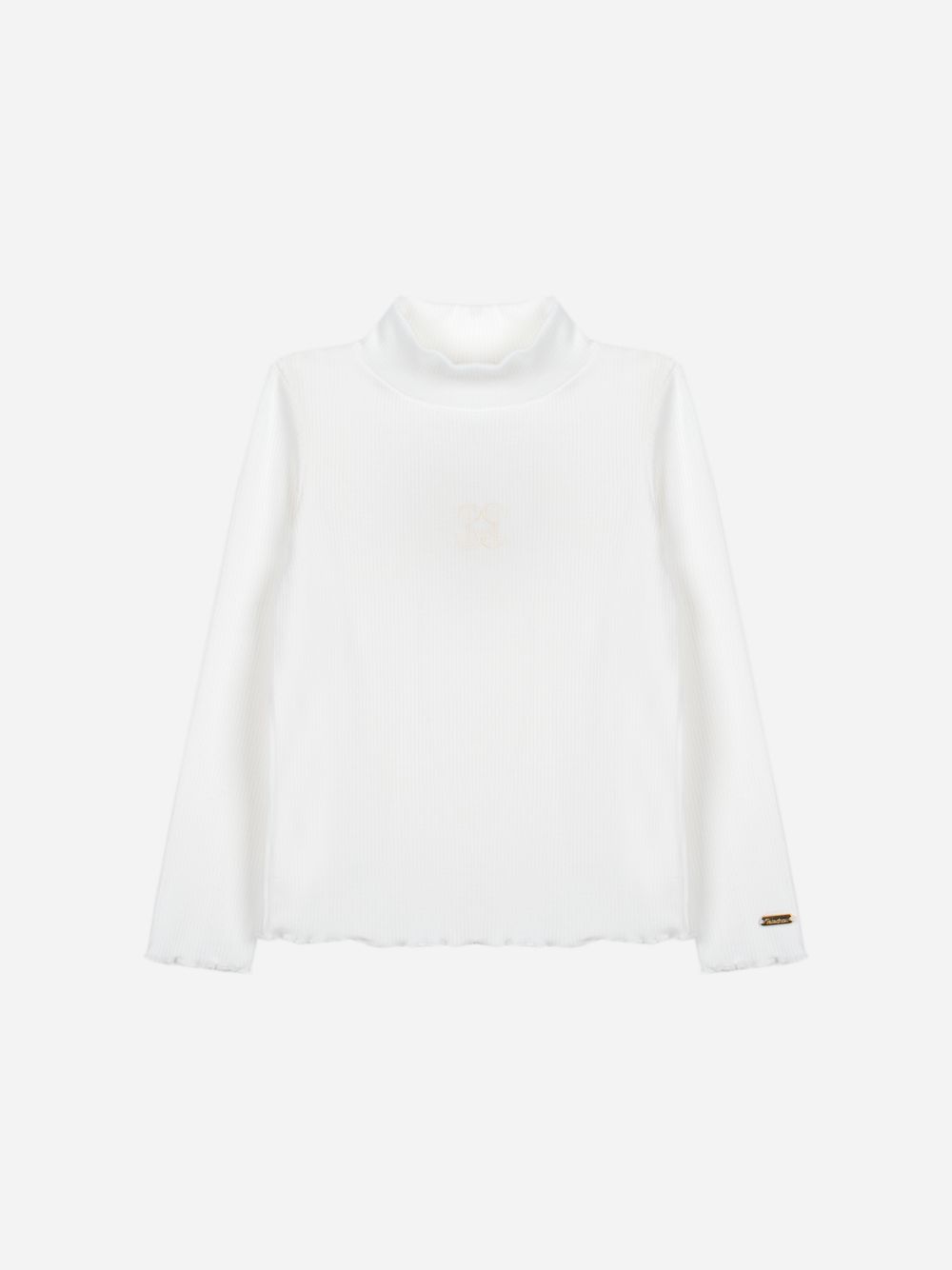 Ecru rib jersey turtleneck