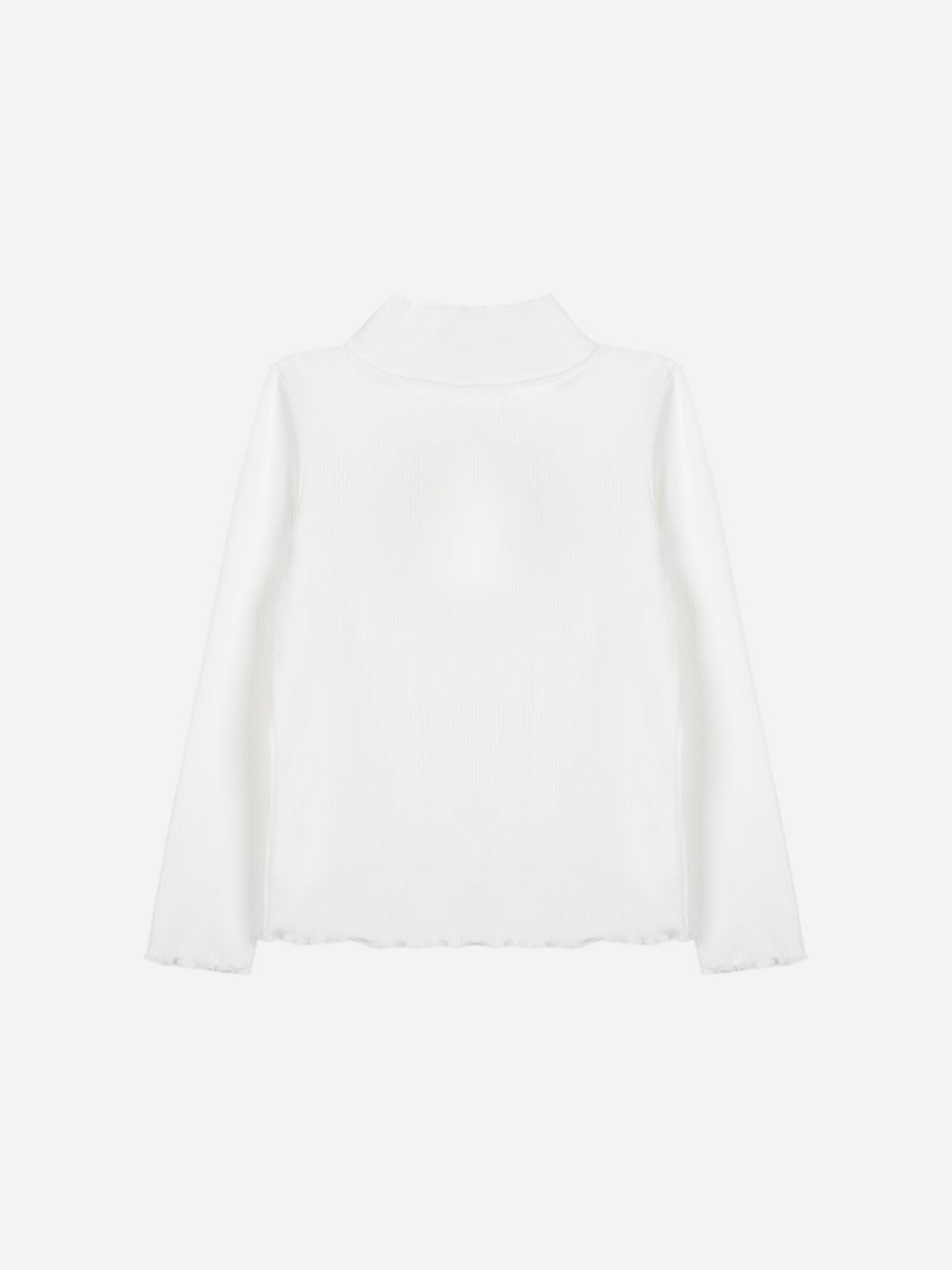 Ecru rib jersey turtleneck