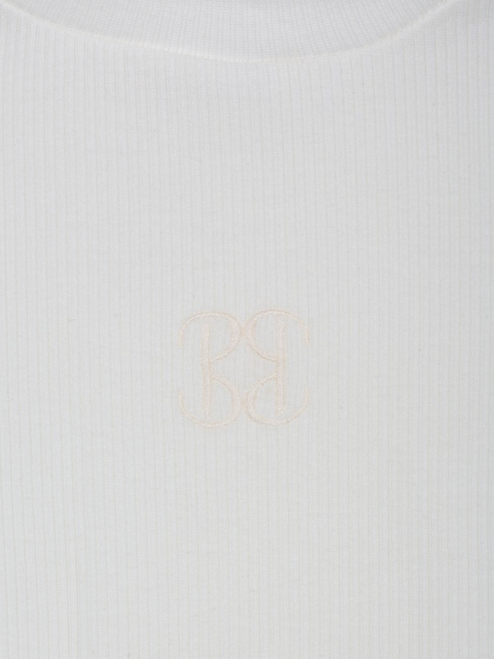Ecru rib jersey turtleneck