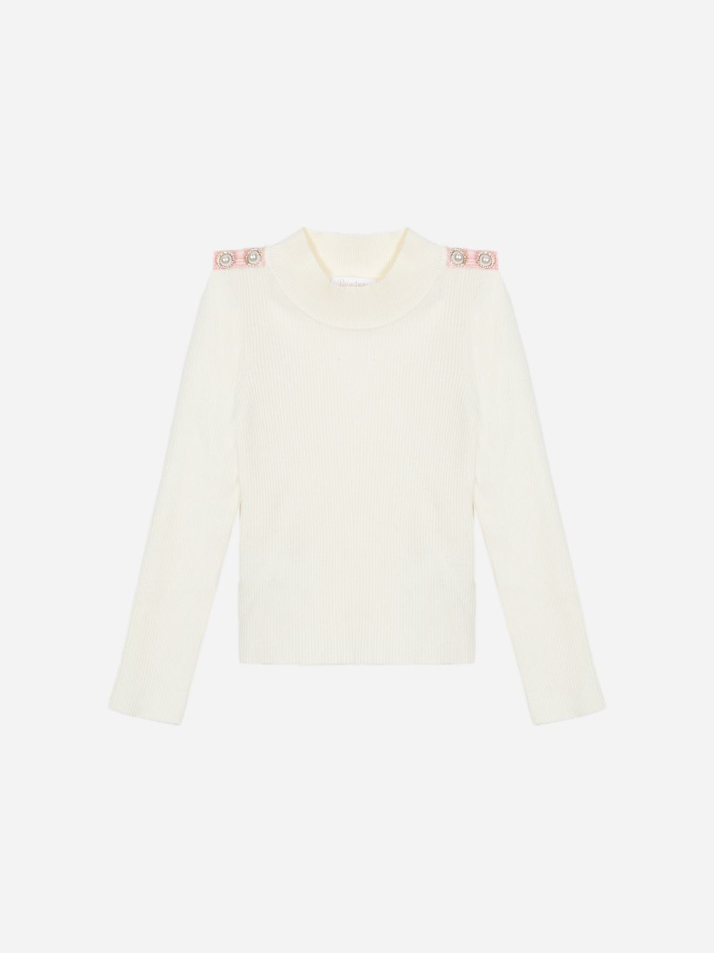 Ivory sweater with epaulettes
