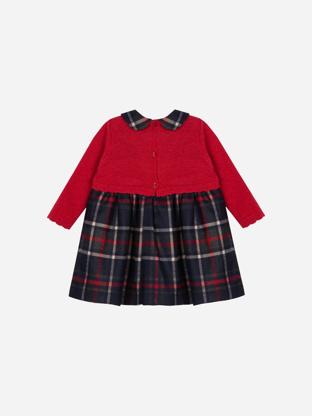 Red and marine tartan dress