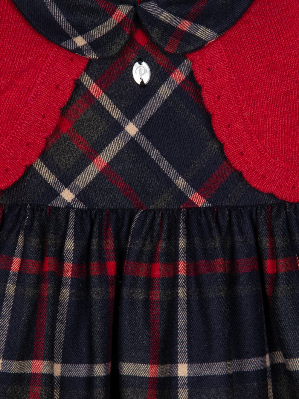 Red and marine tartan dress