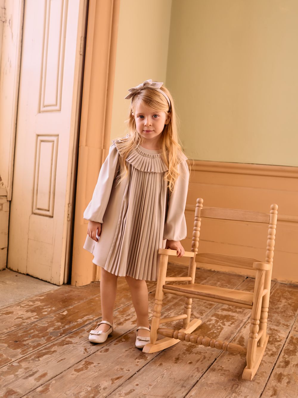 Beige flannel dress