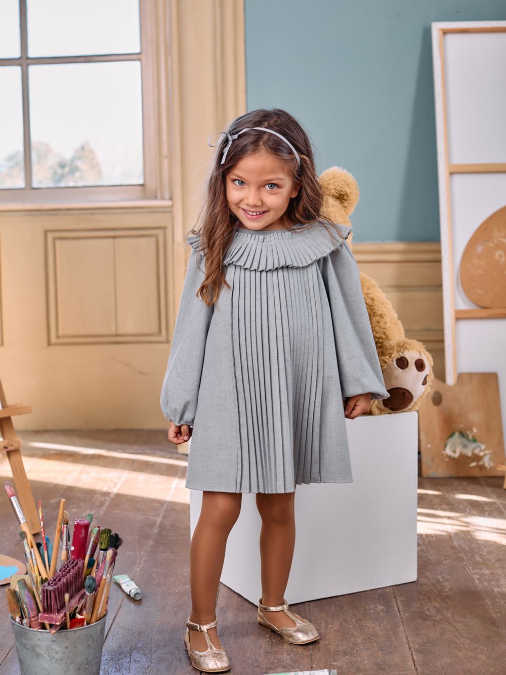 Grey flannel dress