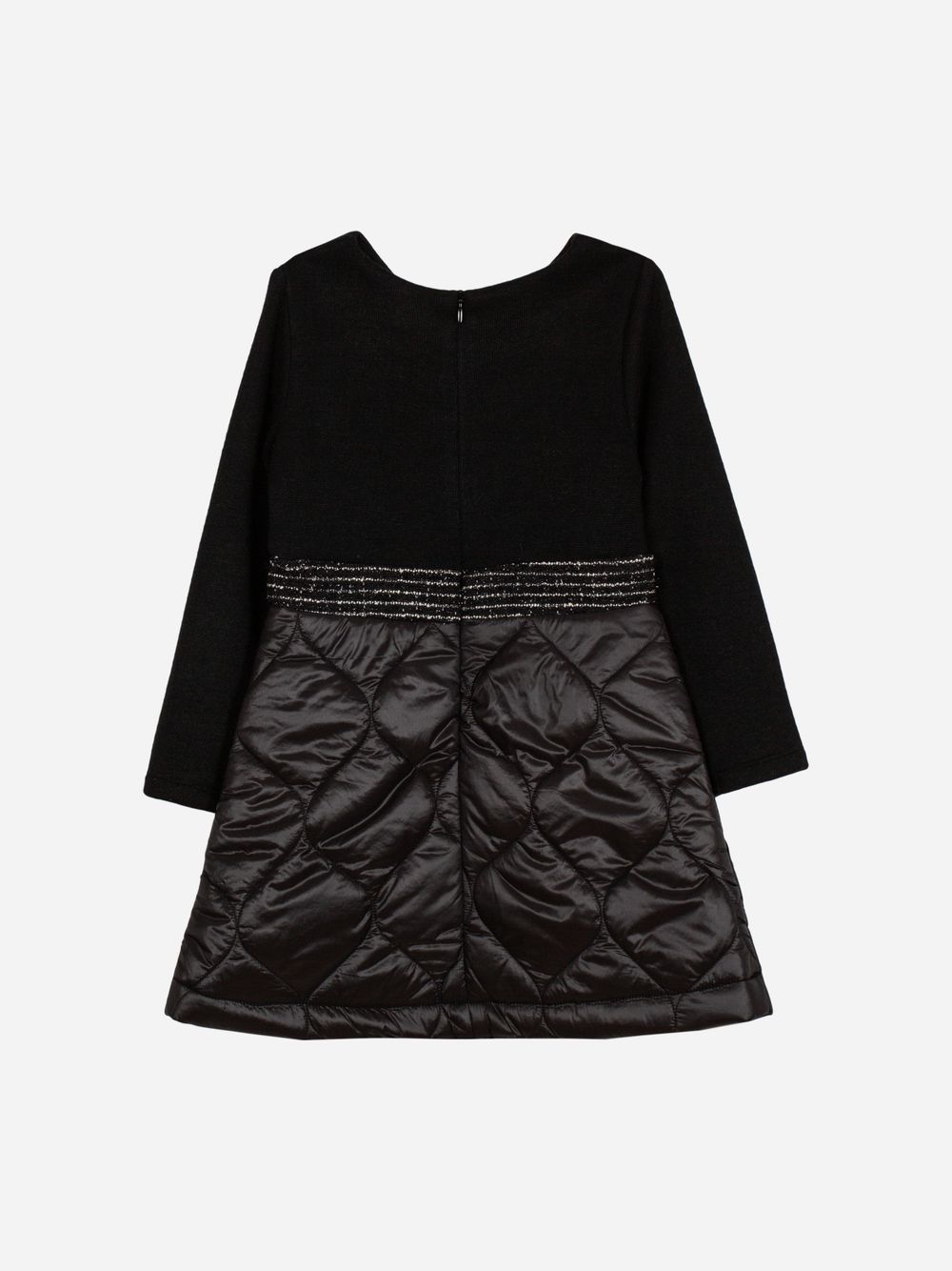 Black jersey and microfiber dress
