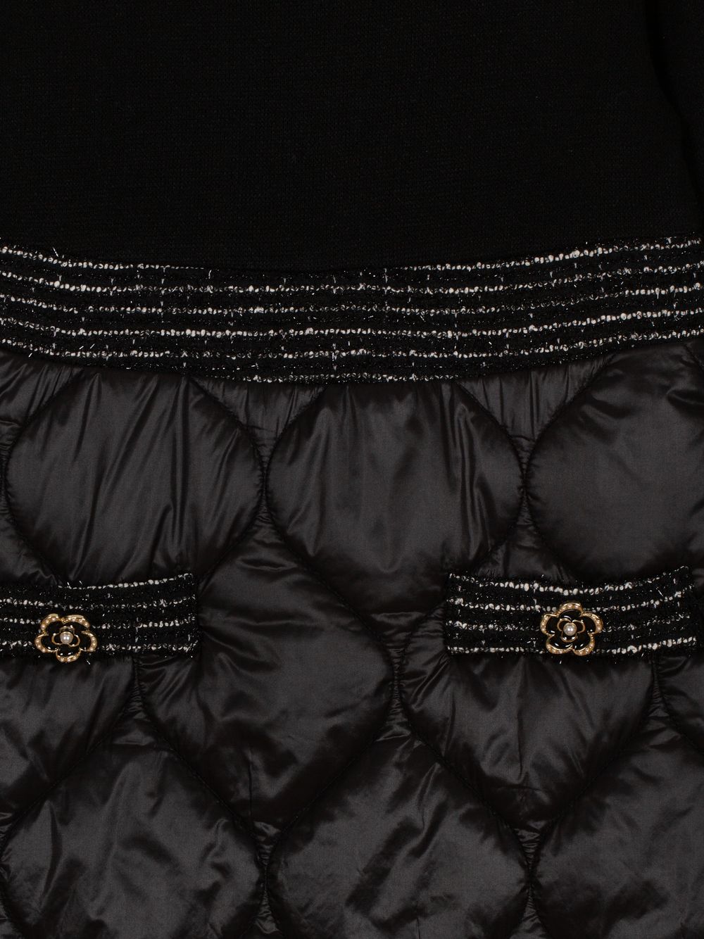 Black jersey and microfiber dress