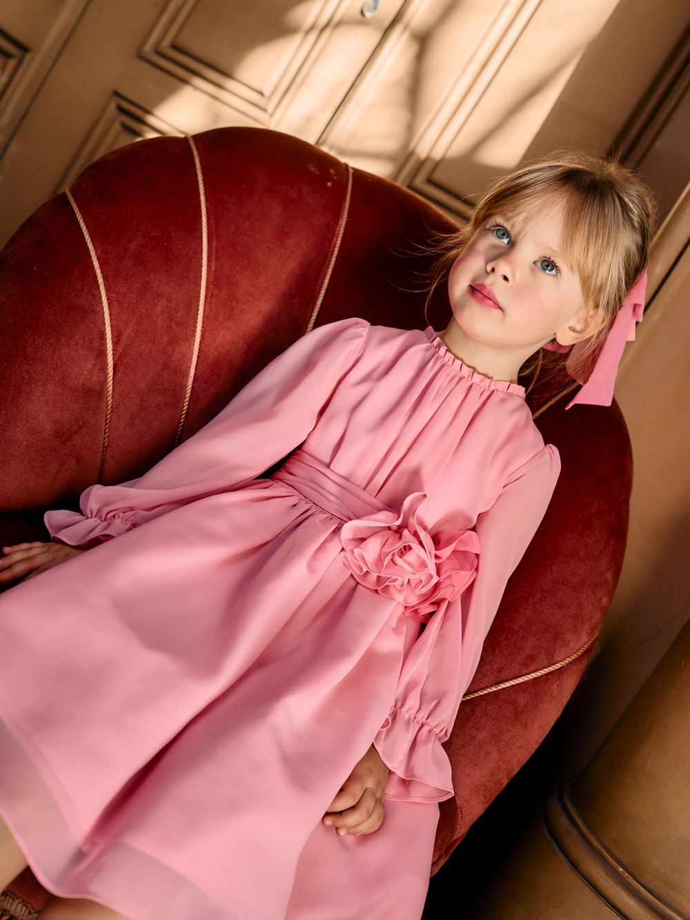 Pale pink chiffon dress