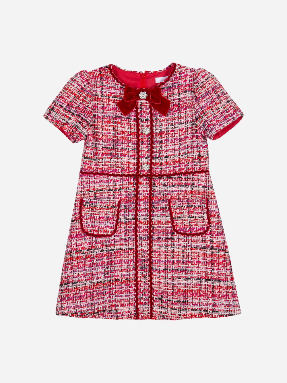 Red tweed dress
