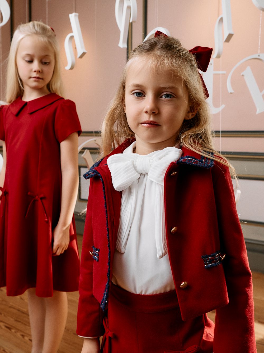 Elegant red coat with refined details