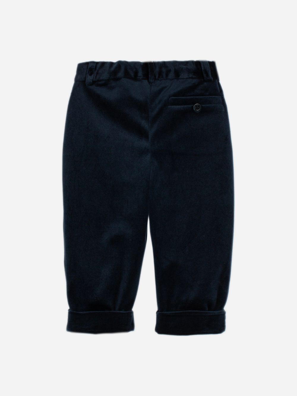 Elegant navy blue velvet trousers