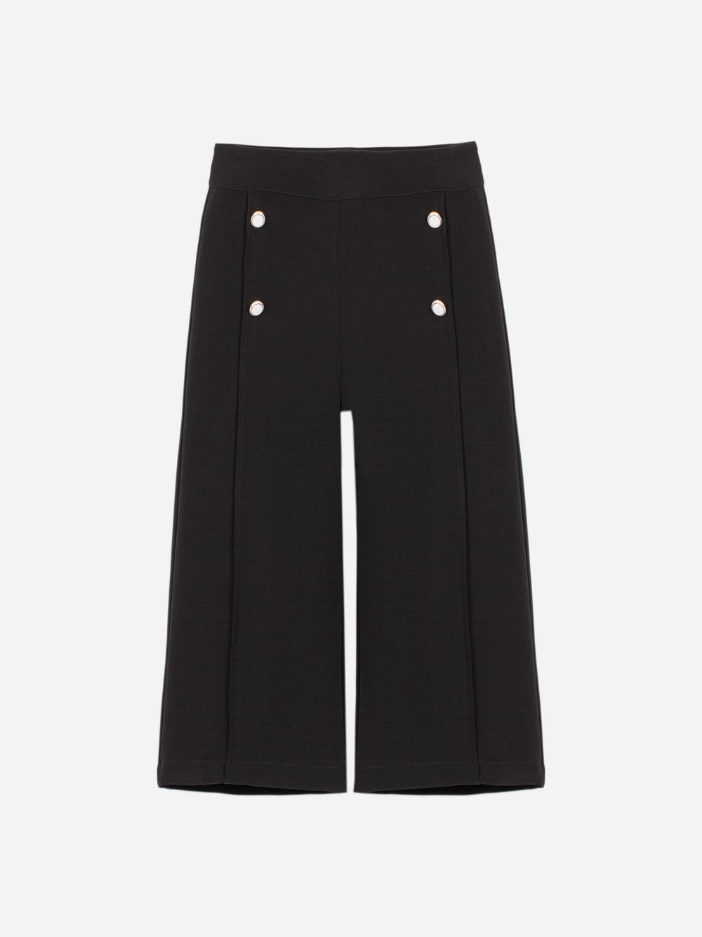 Black trousers with elegant decorative buttons