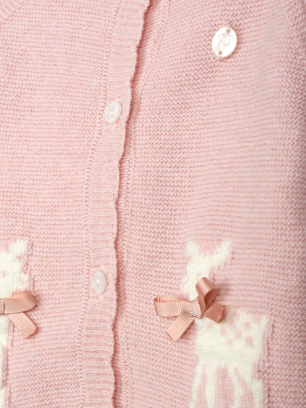 {colour} knitted cardigan with embroidered details