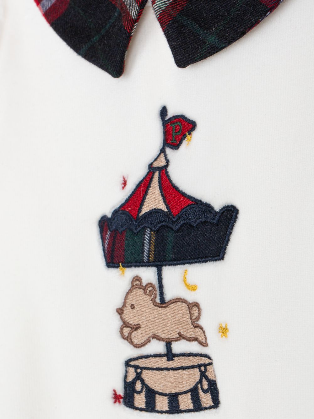 Ecru babygrow with embroidered design