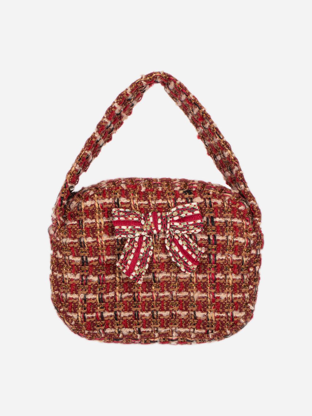 Elegant burgundy tweed bag