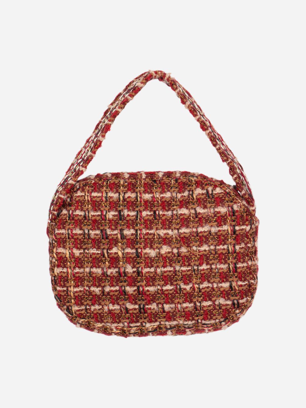 Elegant burgundy tweed bag