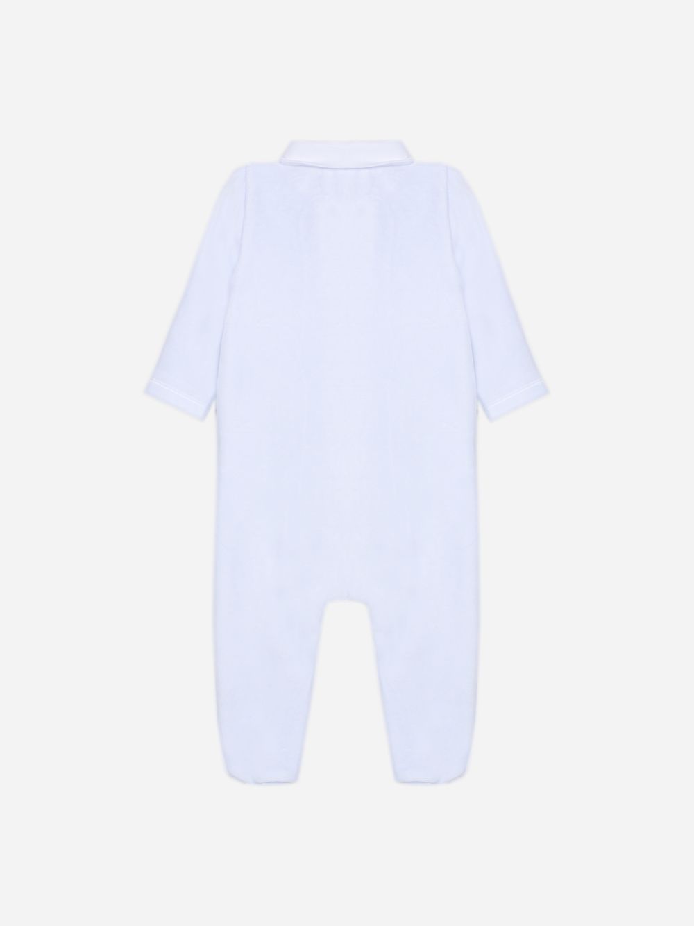 Light Blue babygrow with elegant gathered details