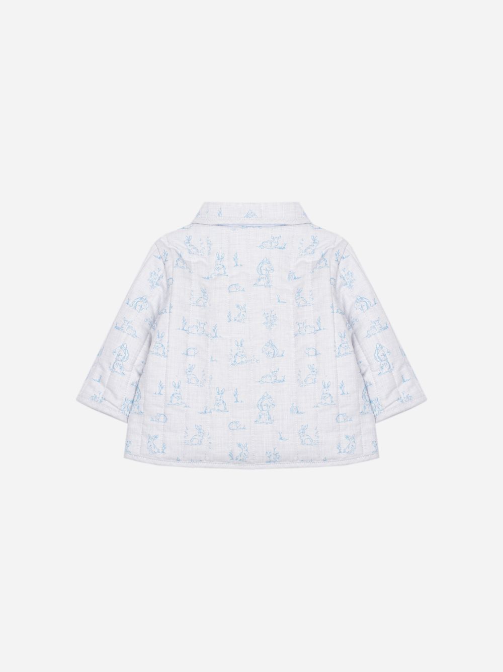 Elegant light blue coat with delicate print