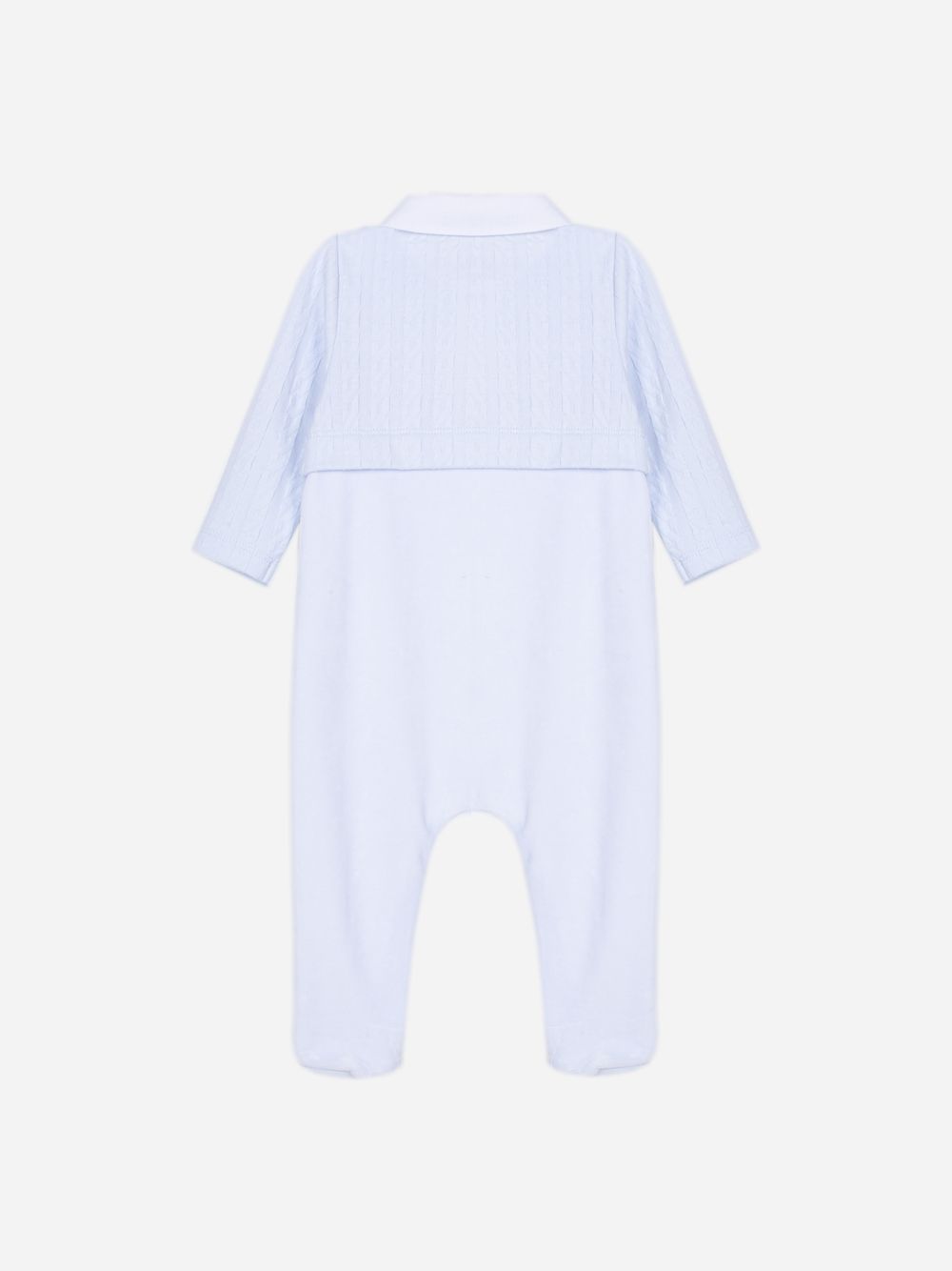 Light Blue babygrow with a braided effect