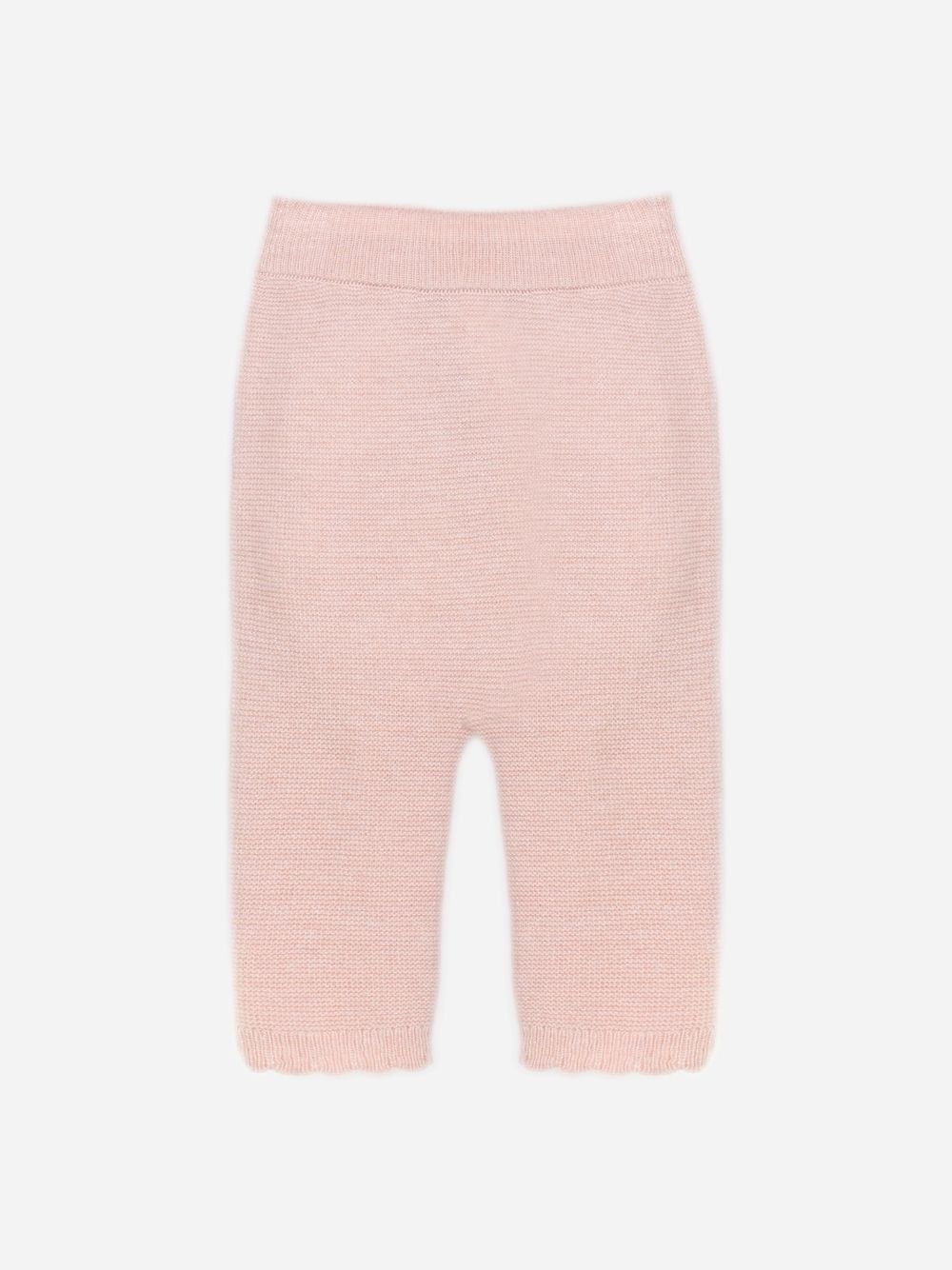 Pink knit pants with deer detailing and bows
