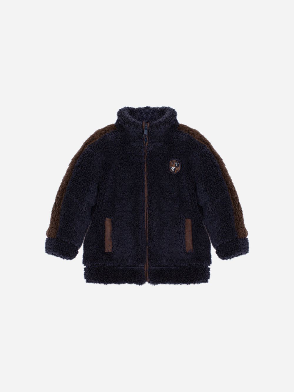 Navy Blue fur coat with elegant details