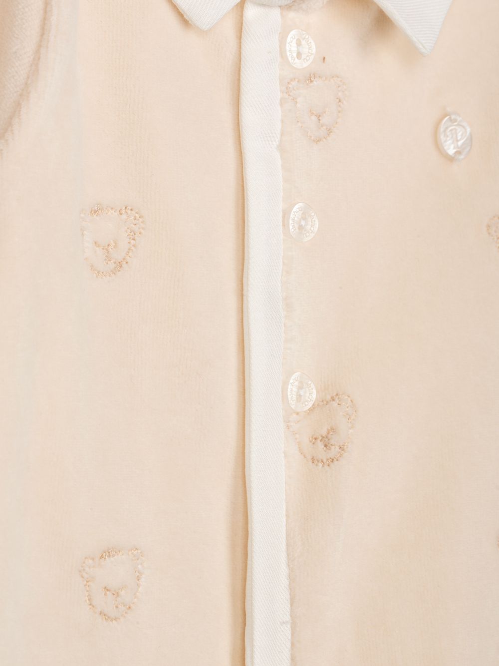 Ecru babygrow with embroidered teddy bears