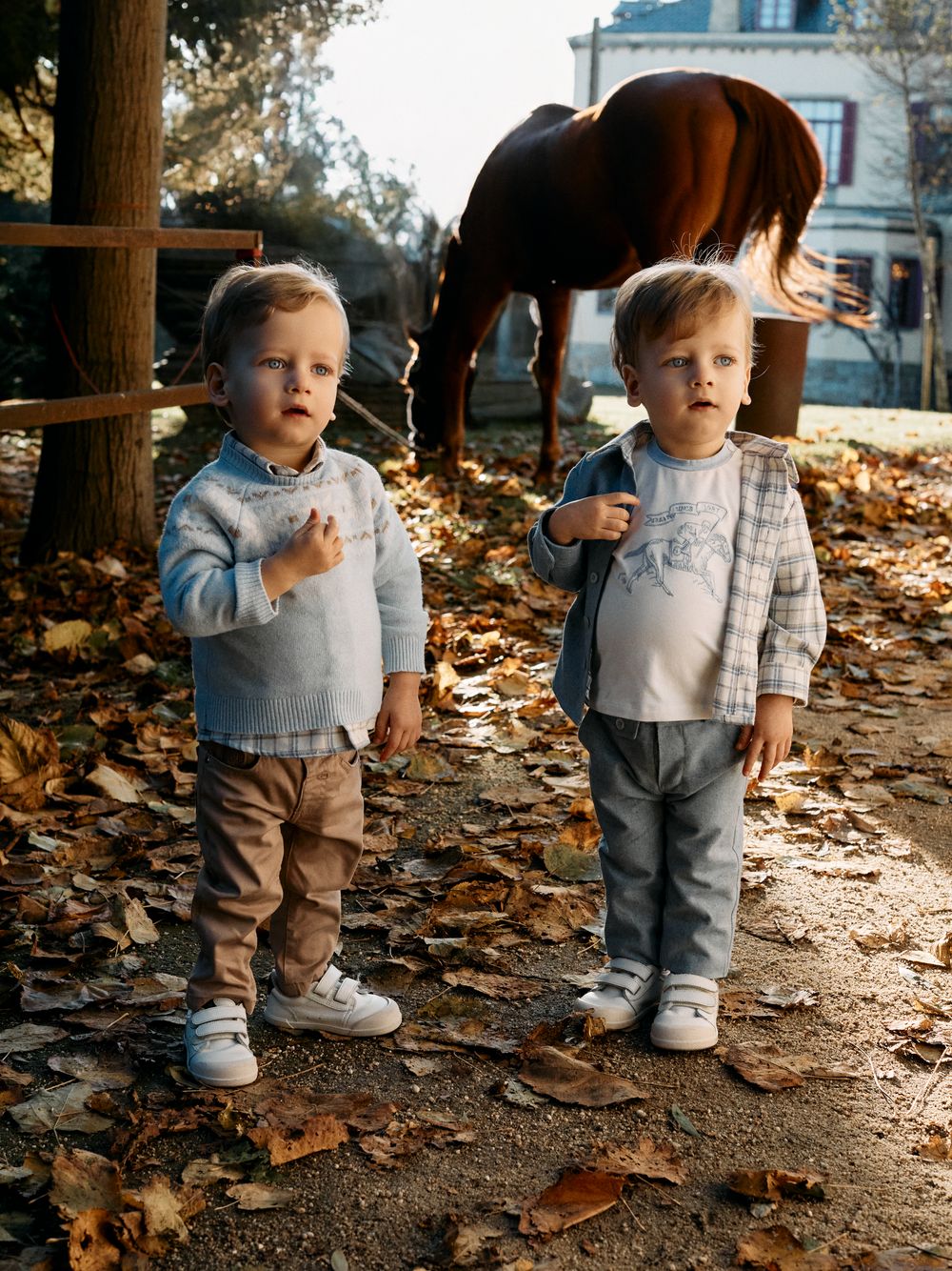Blue trousers with side pockets for boys