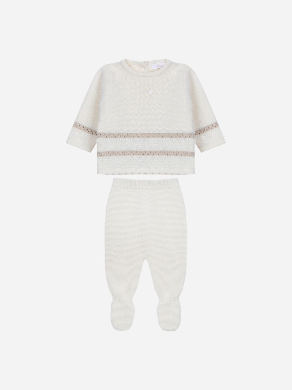 Ecru knitted set with an elegant design