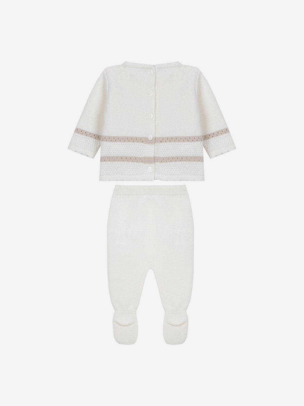 Ecru knitted set with an elegant design