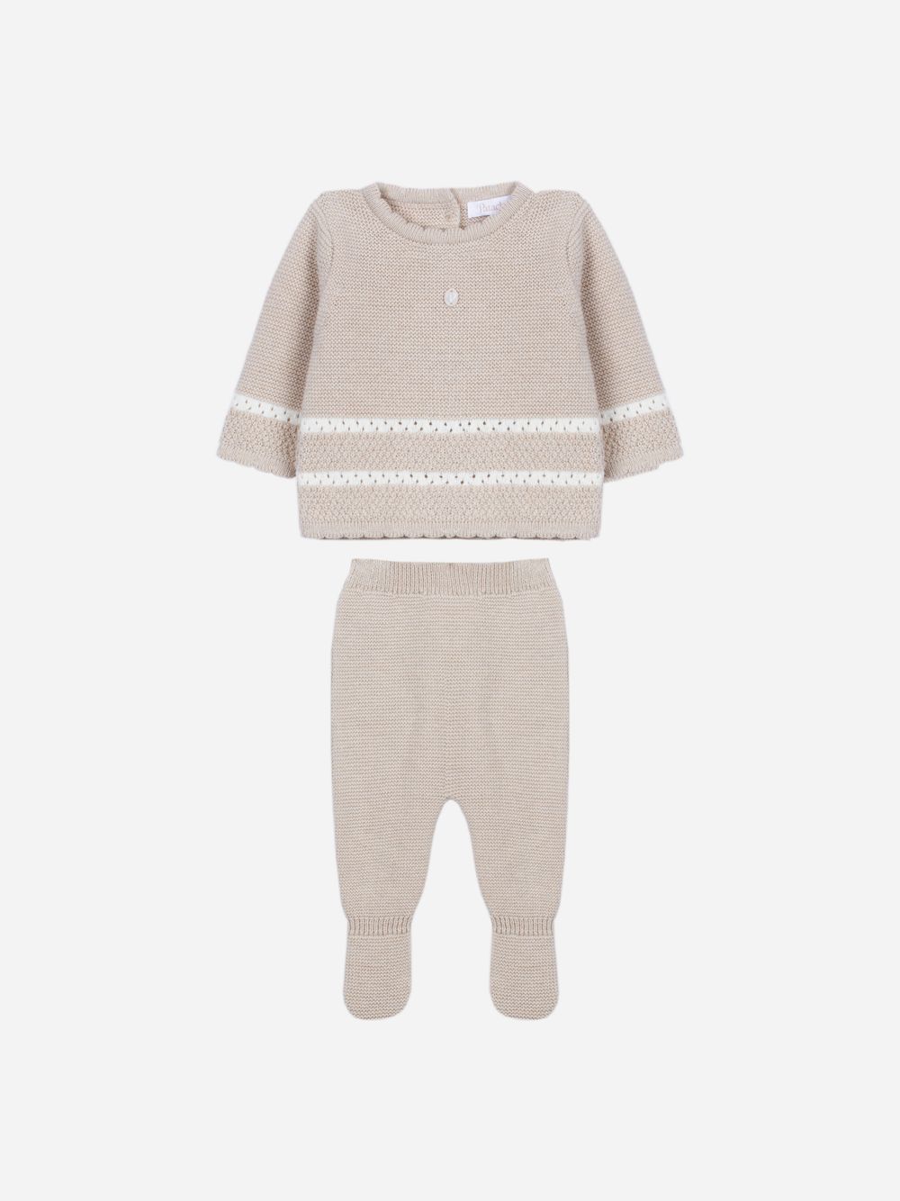 Beige knitted set with an elegant design