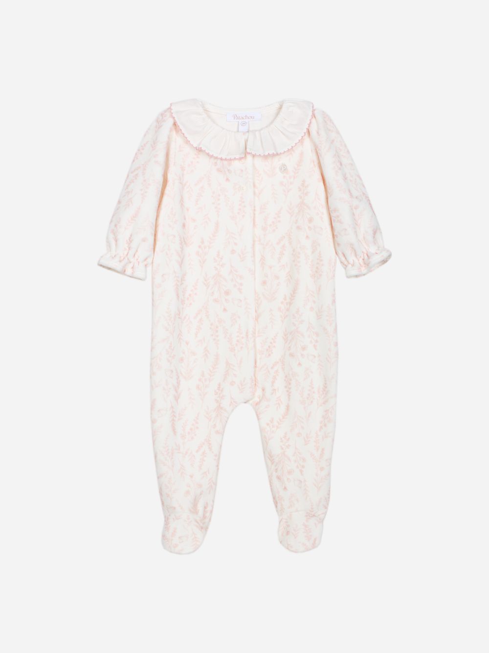 Simple pink babygrow with elegant collar