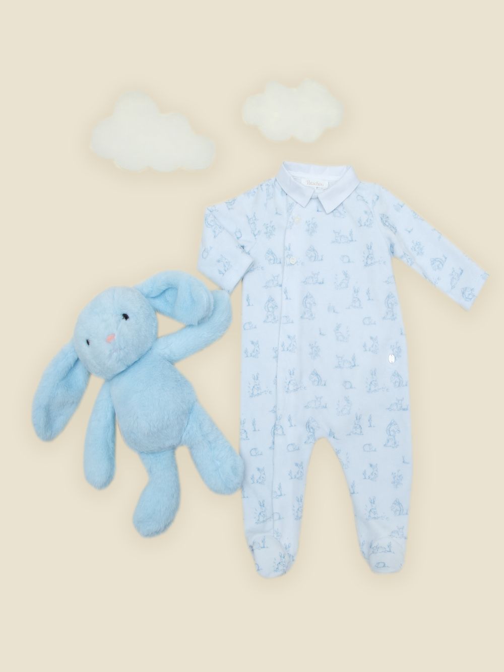 Indigo Blue babygrow print