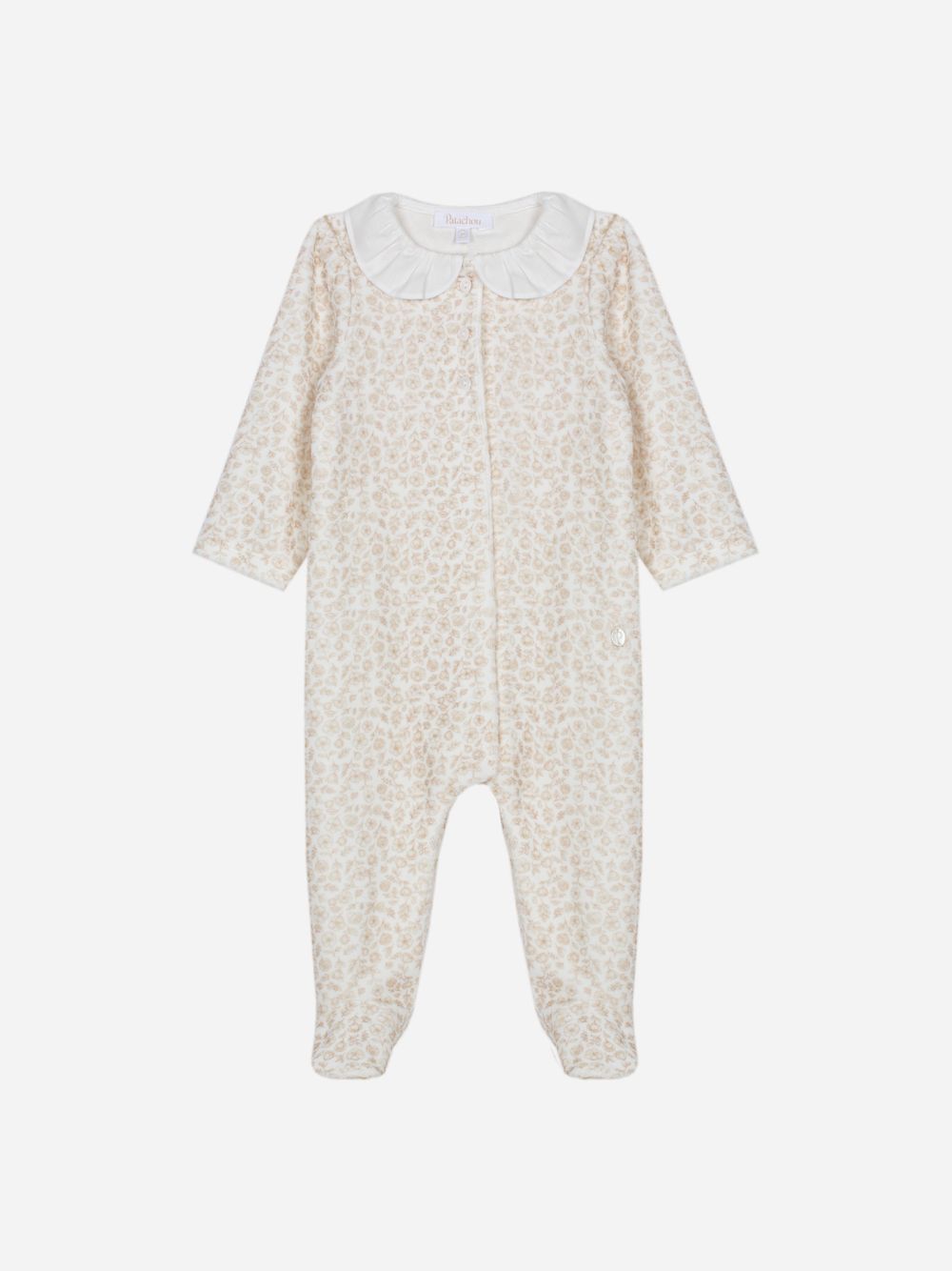 Printed babygrow beige
