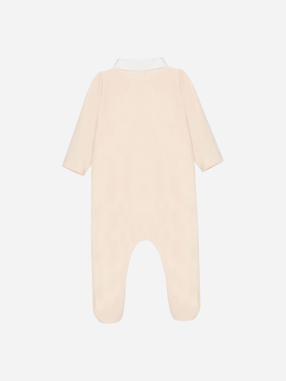 Beige babygrow with front teddy bear print